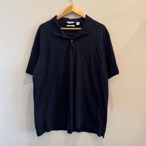 Calvin Klein Navy Liquid Touch Polo Shirt Men’s Soft Stretch Classic EUC